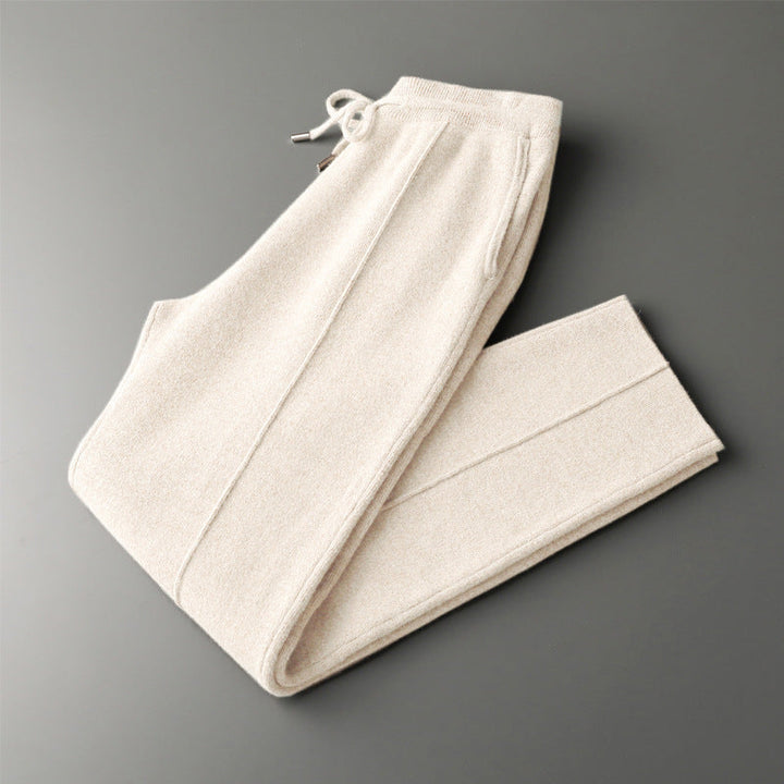 Ultra-soft men's cashmere blend lounge pants, offering supreme comfort and relaxed style.