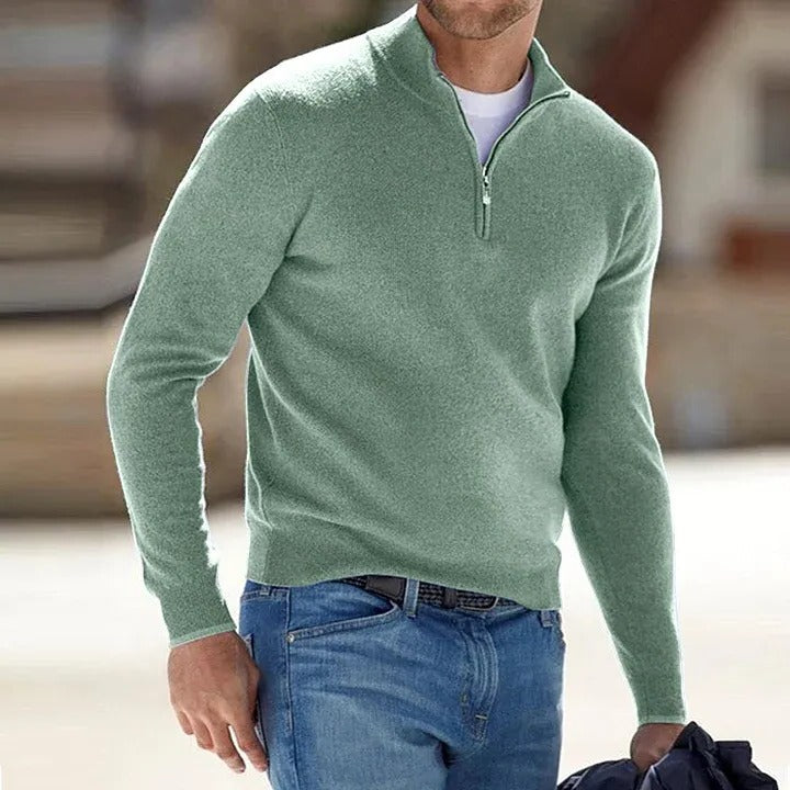 Men's casual zipper sweater, ideal for everyday comfort, layering, and modern men's fashion style.