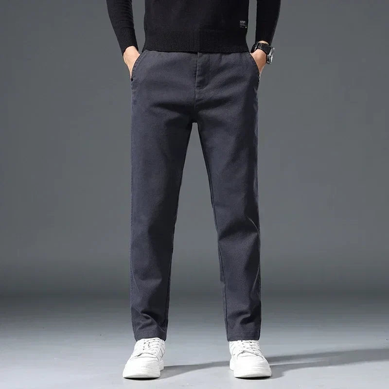 Castello men's stretch trousers, comfortable cotton blend work pants, perfect for modern style.