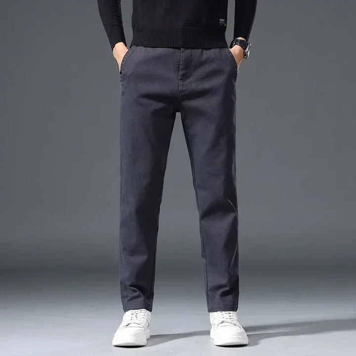 Castello men's stretch trousers, comfortable cotton blend work pants, perfect for modern style.