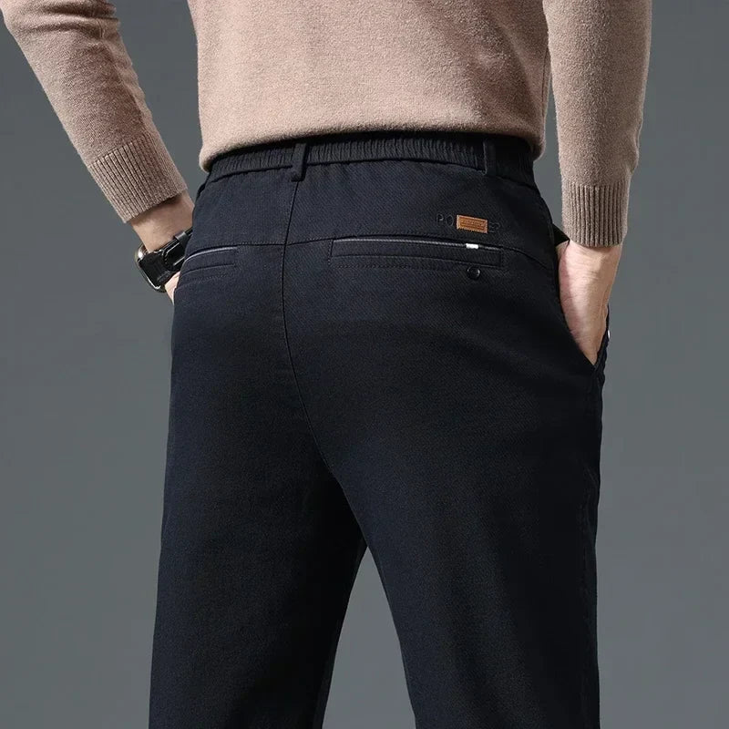 Men's Castello work pants, wrinkle-resistant with elastic waist, stylish & comfortable for daily wear.