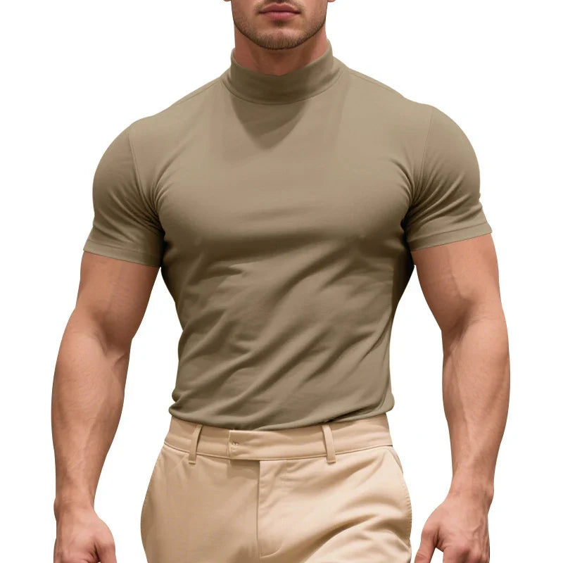 Close-up of men's Caston slim fit t-shirt fabric, highlighting quality and soft texture for comfort and style.