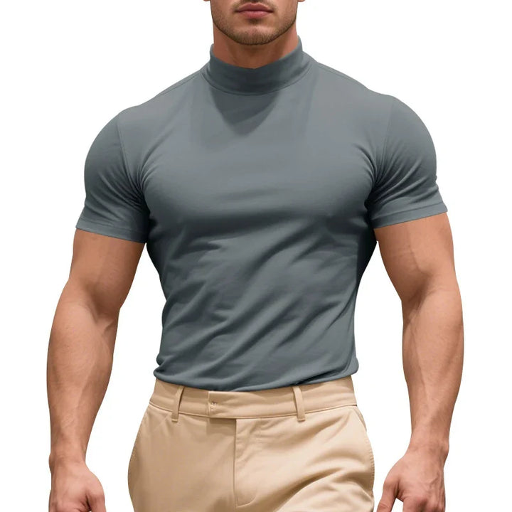 Back view of a men's Caston slim fit t-shirt, showing the tailored cut, slim fit, and casual elegance.