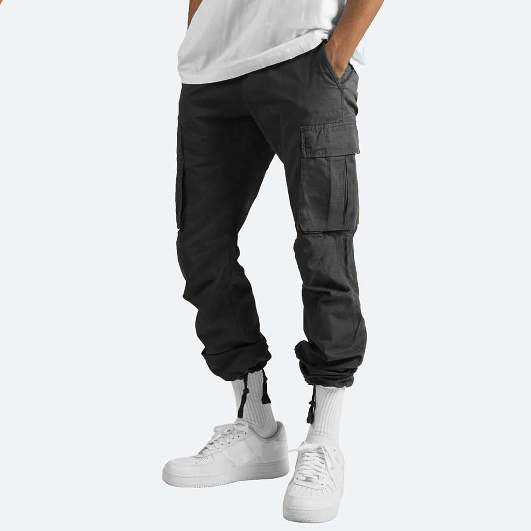 Durable men's casual cargo trousers with ample storage and a comfortable fit.