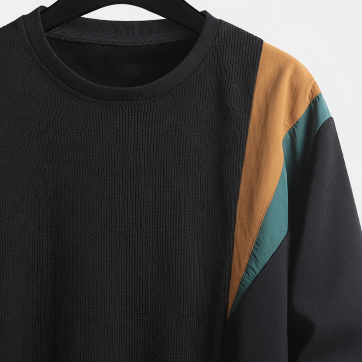 Nils men's striped color block crew neck sweater, ideal for men's apparel collection