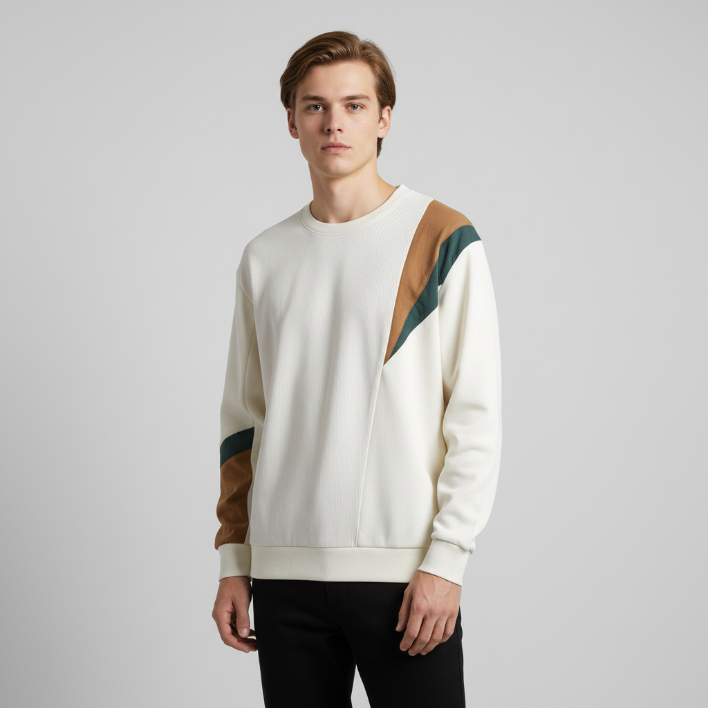 Men's casual crew neck color block sweater, a must-have for autumn fashion and versatility