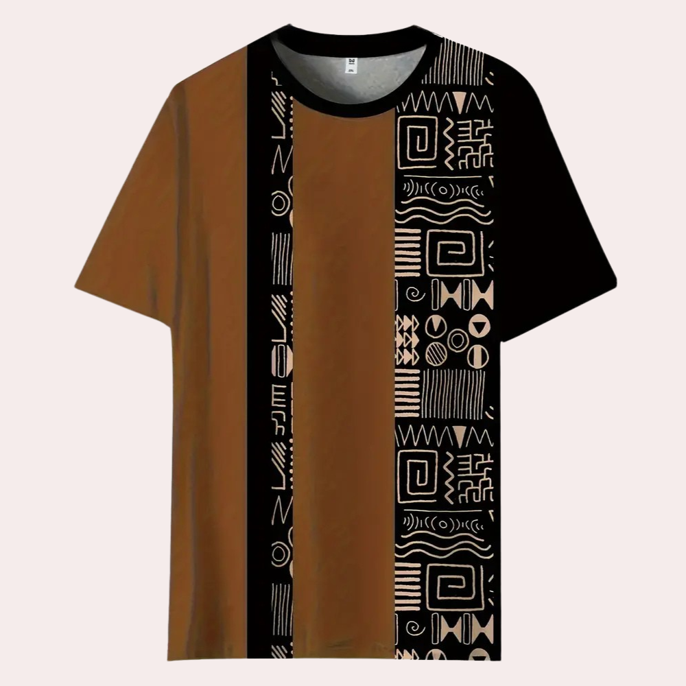 Men's casual color block t-shirt with modern comfort, short sleeve, ideal for everyday wear.