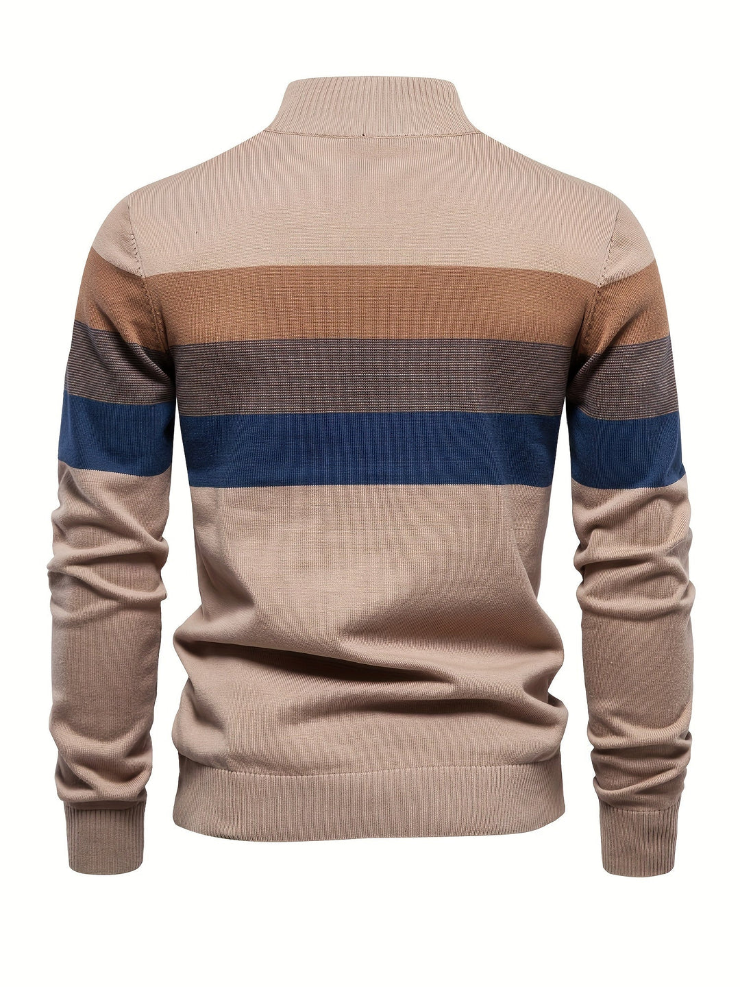 Warm men's cotton knit half-zip pullover. Essential for winter style, comfortable casual wear & layering.