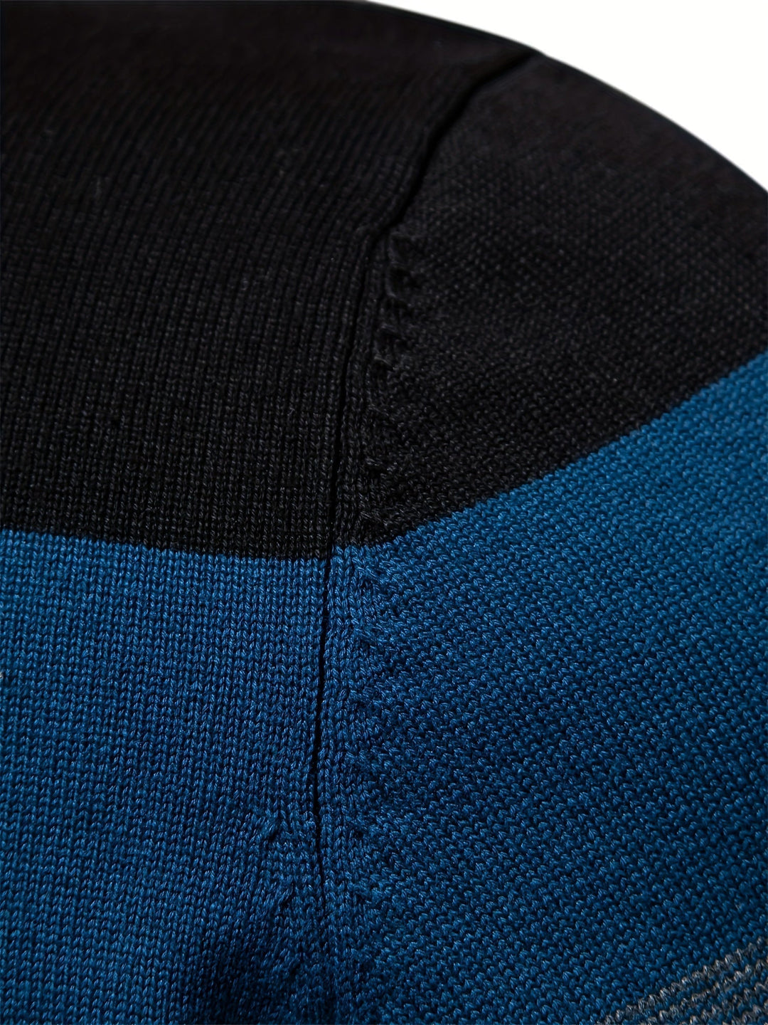 Versatile men's half-zip sweater. Trendy color block design, comfortable for casual wear & fall layering.