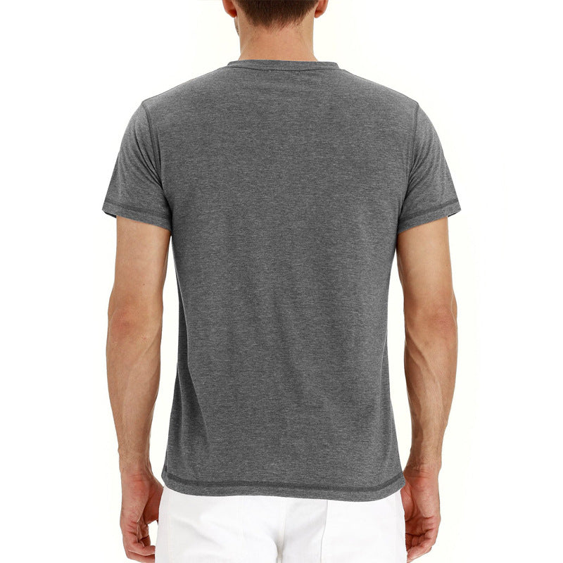 Casual men's summer shirt, cotton, short sleeves, button placket, comfortable fit.