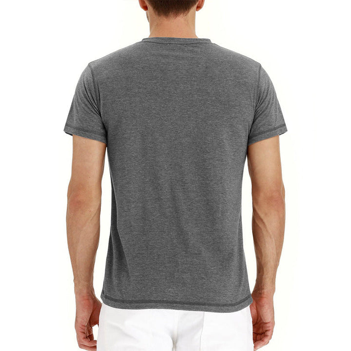 Casual men's summer shirt, cotton, short sleeves, button placket, comfortable fit.