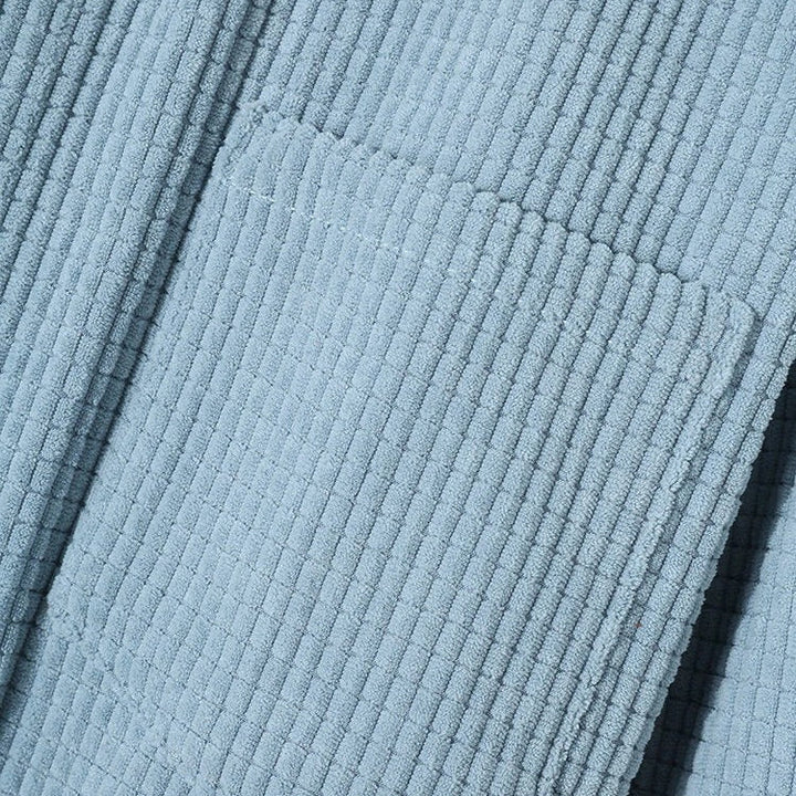 Menswear hooded button-up shirt. A casual long-sleeve top, perfect for fall style & everyday comfort.