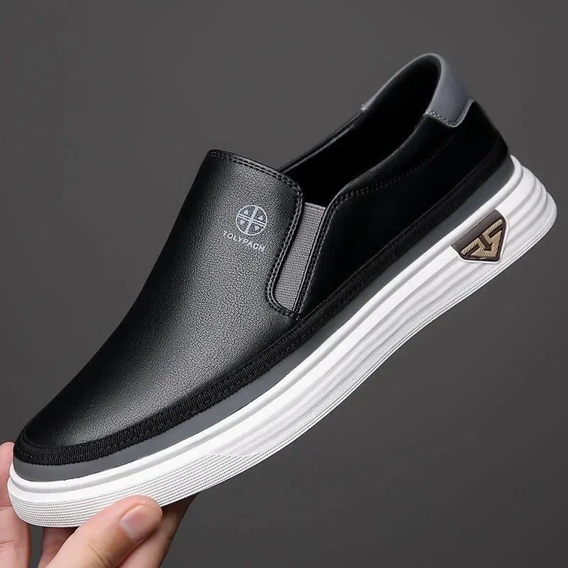 Men's everyday comfort slip-on leather shoes, ideal for casual style and modern men.