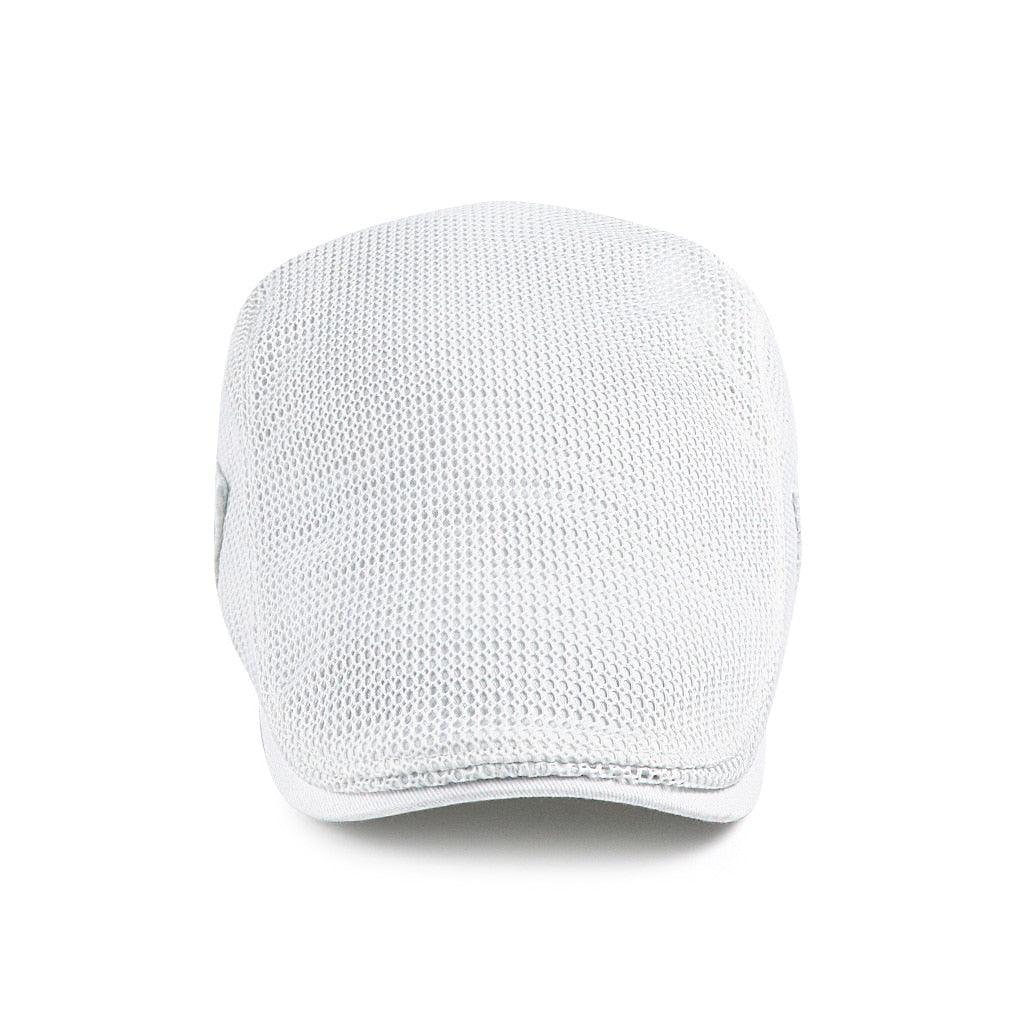 Stylish men's airflow mesh cap, a breathable and adjustable beret perfect for casual wear.