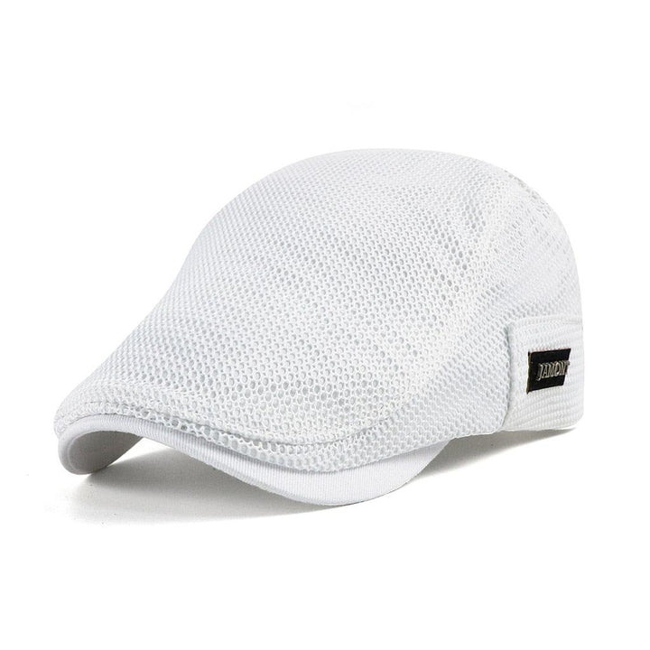 Lightweight cotton mesh beret for men, providing airflow & comfort for casual wear.