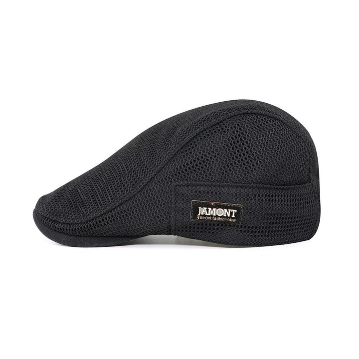 Men's breathable mesh beret cap, lightweight airflow headwear for casual summer comfort.