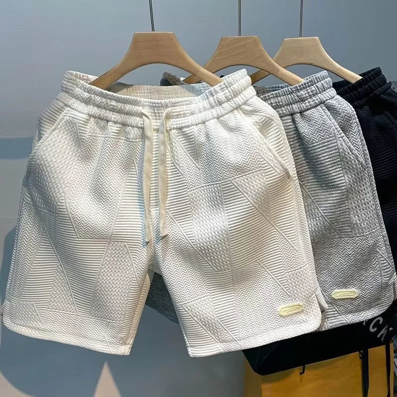Men's casual quick-dry breathable summer shorts in blue, perfect for outdoor activities or athletic wear