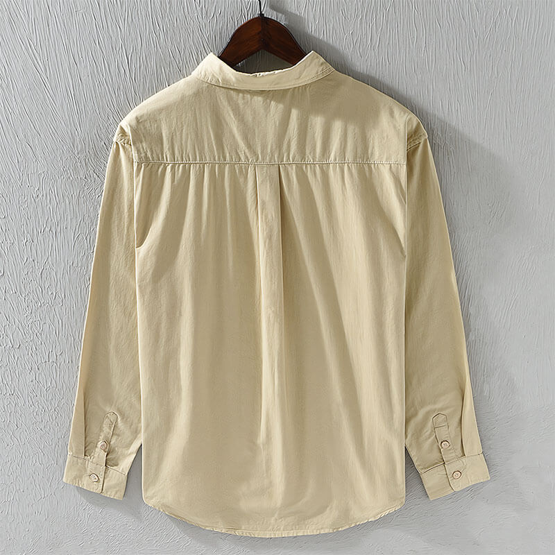 Classic men's casual long sleeve button-up shirt, relaxed fit, stylish for everyday spring & summer.