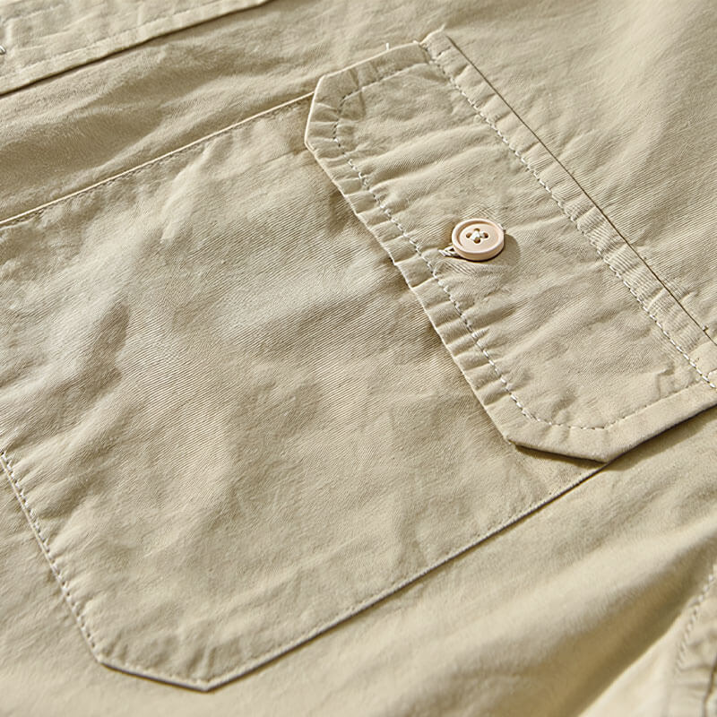 Everyday men's casual long sleeve button-up shirt, relaxed fit, stylish & comfortable for any occasion.