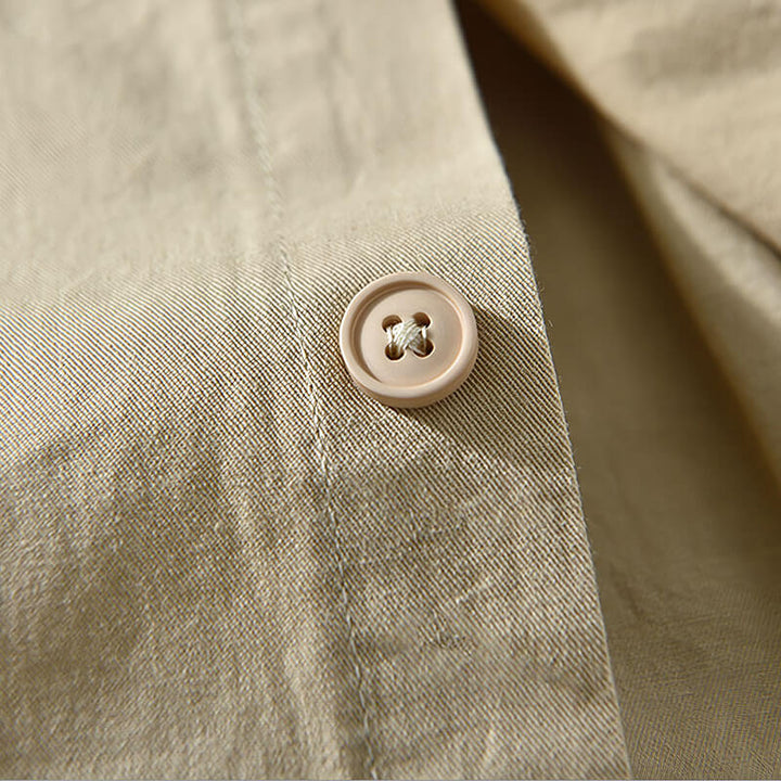 Men's relaxed fit casual button-up shirt, long sleeve, versatile for spring and summer style.