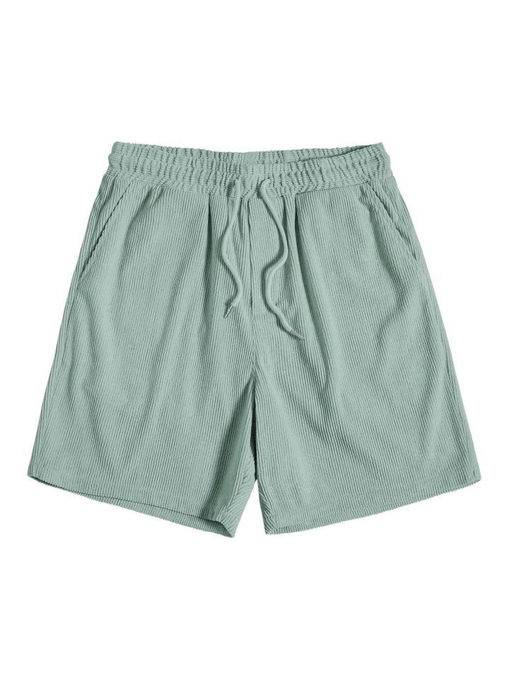 Men's fashion: complete summer casual set featuring a stylish short sleeve shirt and corduroy shorts