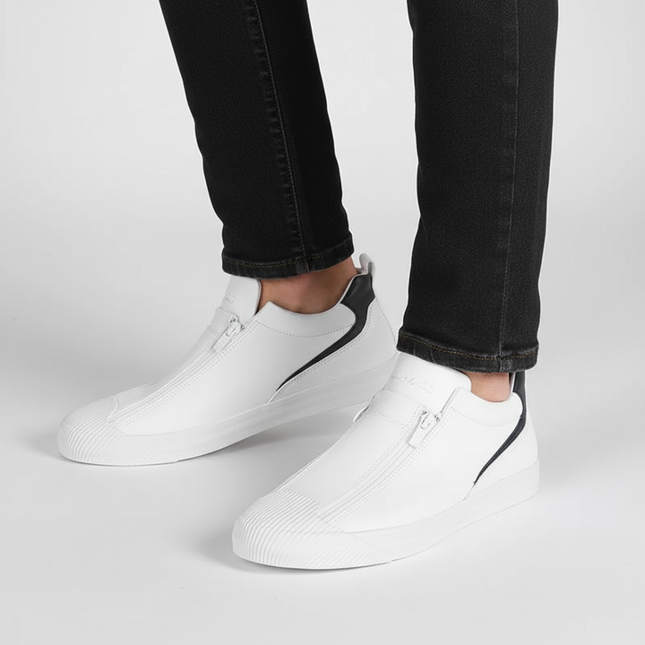 Men's Russell loafers, combining slip-on ease with zipper style, versatile casual footwear