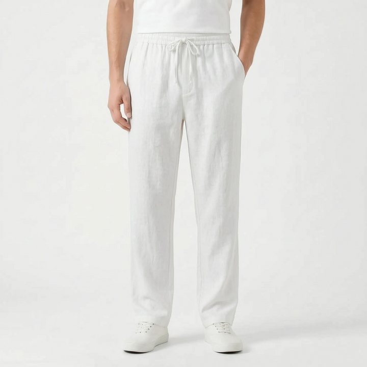 Relaxed fit men's straight leg casual trousers. Pull-on style with elastic waist for ultimate everyday comfort.