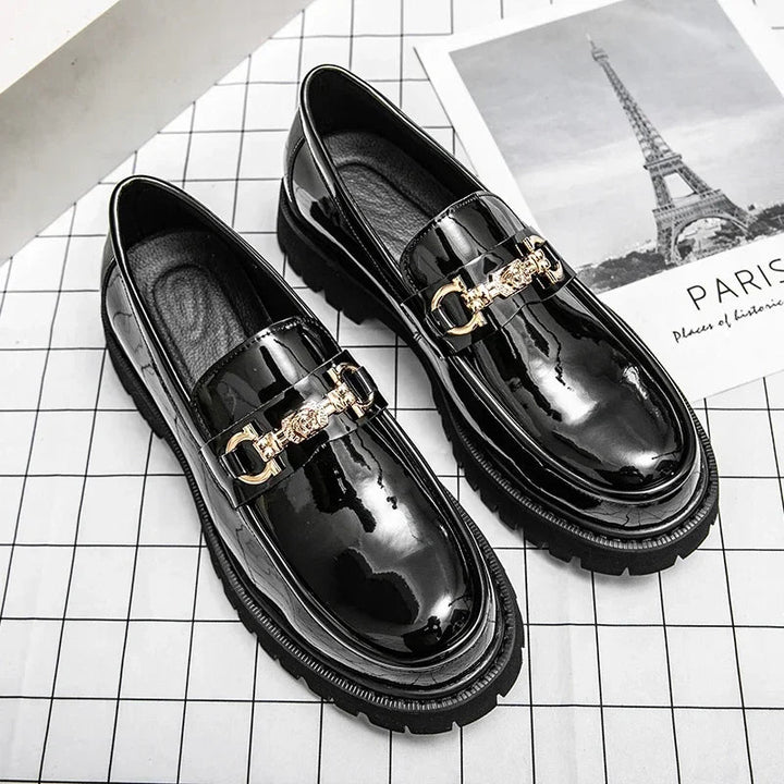 Men's Cavalier Chain Loafer, combining modern elegance with rugged style, featuring a bold chain and lug sole.