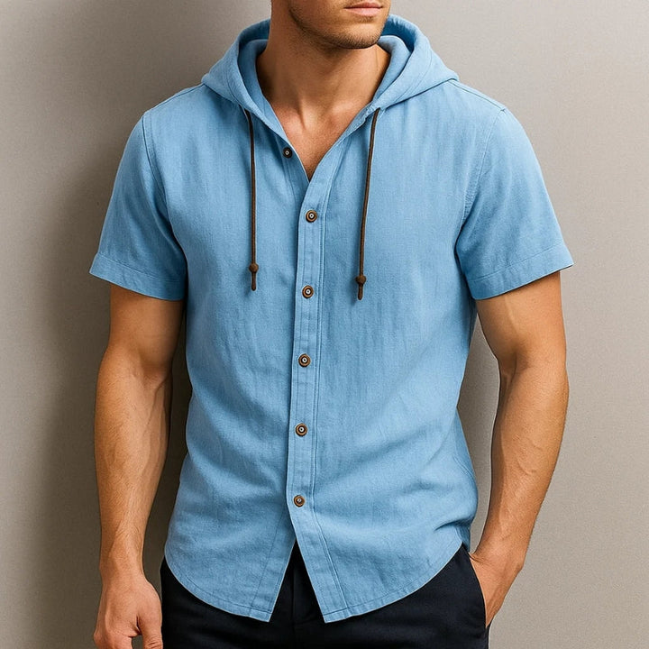 Comfortable & breathable men's Cavo lightweight hooded shirt. Ideal for relaxed fit summer days.