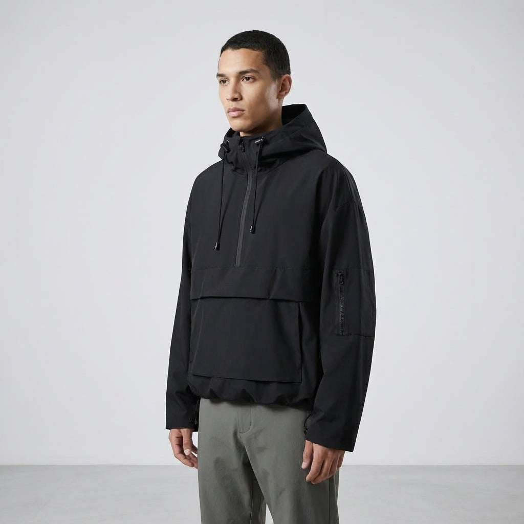 Chad men's windbreaker anorak, grey, perfect for sportswear and active use