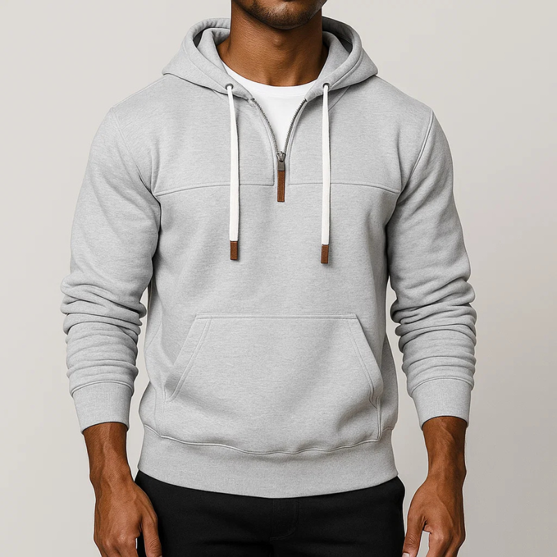 Comfortable men's half-zip pullover hoodie. Premium fabric, casual everyday wear & modern streetwear style.