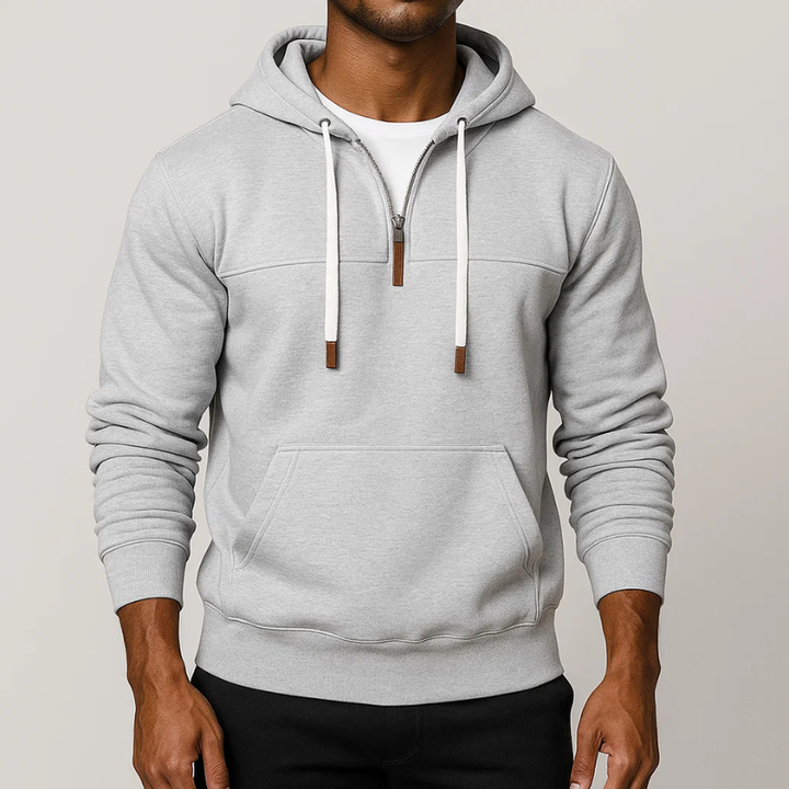 Comfortable men's half-zip pullover hoodie. Premium fabric, casual everyday wear & modern streetwear style.