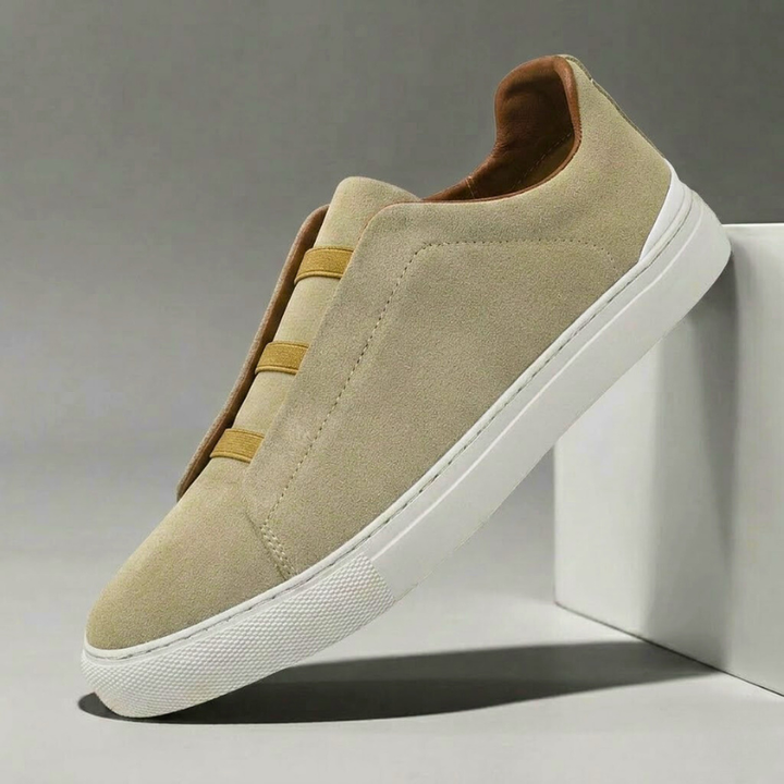 Premium men's Chelsea sneakers, smooth leather. Fashion-forward footwear for stylish, comfortable men.