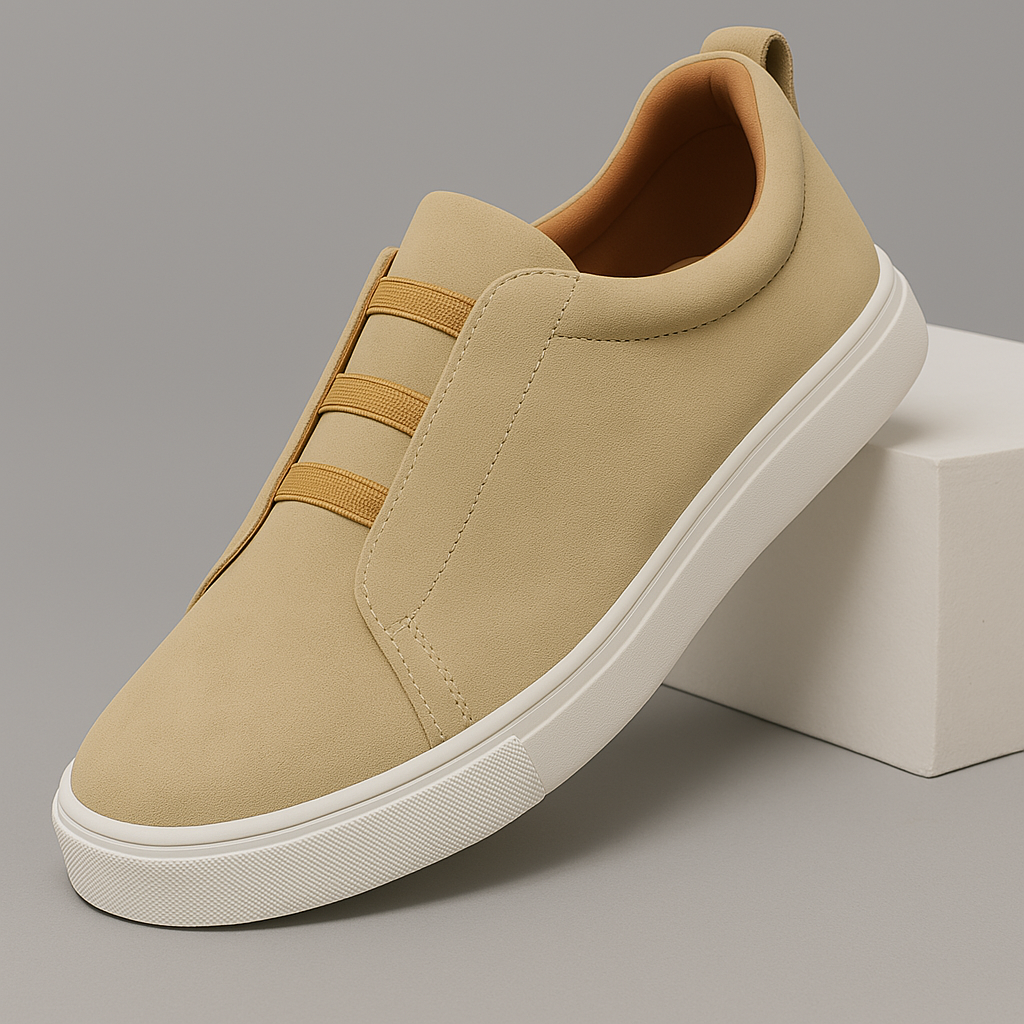 Stylish men's casual shoes, easy slip-on Chelsea boot style, ideal for modern urban fashion.