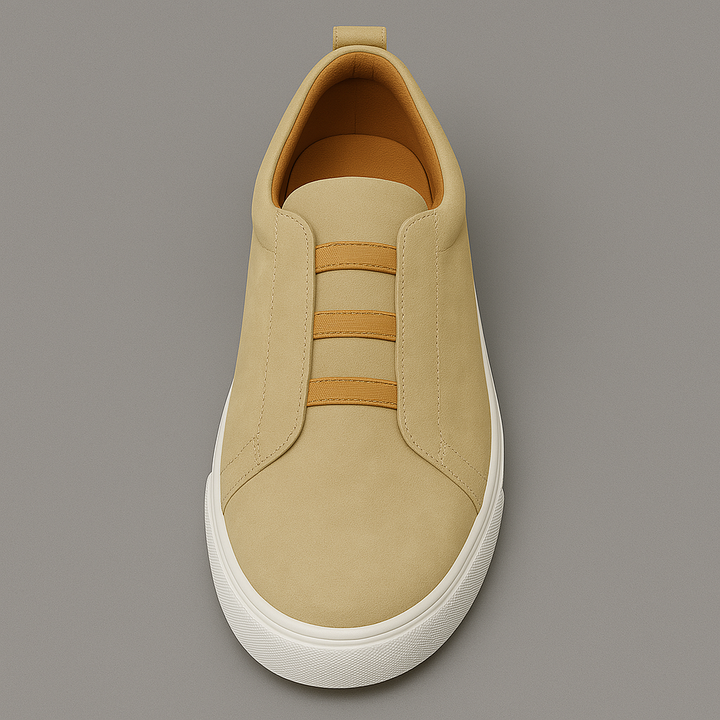 Modern men's street style slip-on sneakers, combining casual comfort with a trendy Chelsea look.