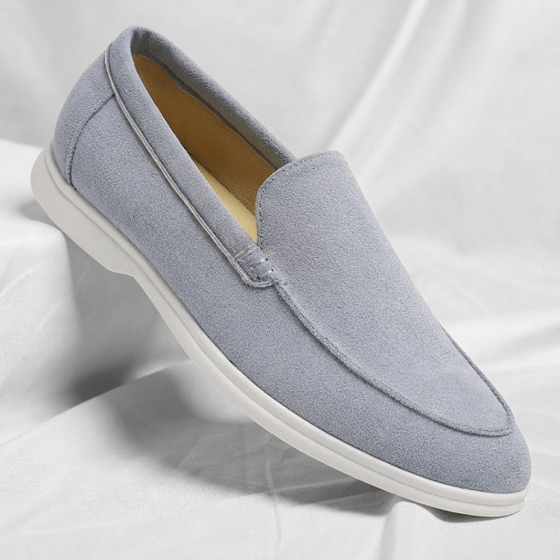 Tan casual men's slip-on loafers, a perfect choice for weekend outings & relaxed comfort.