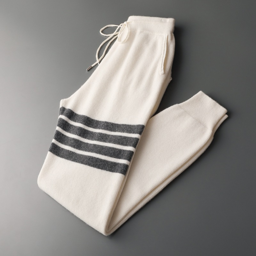 Premium men's striped knitwear set, a stylish choice for everyday comfort and refined casual wear.