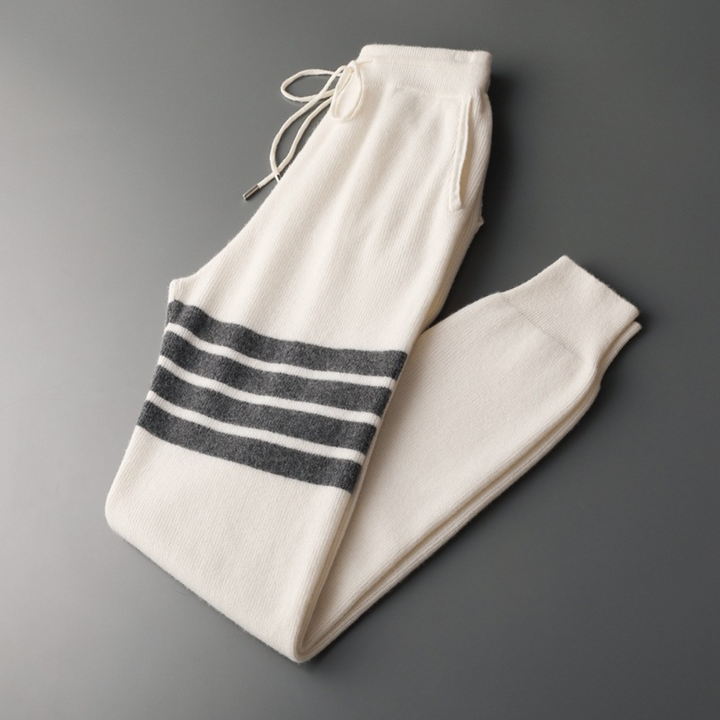 Premium men's striped knitwear set, a stylish choice for everyday comfort and refined casual wear.
