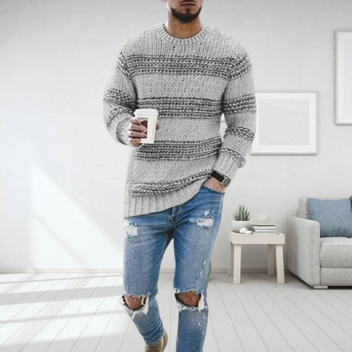 Comfortable men's Arvid chunky knit Scandinavian sweater. Perfect warm pullover for fall & winter casual fashion.