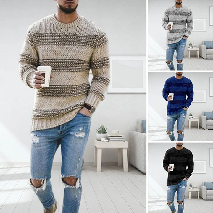 Men's Arvid chunky knit Scandinavian sweater. Ultimate warmth and style, a comfortable warm pullover for winter.