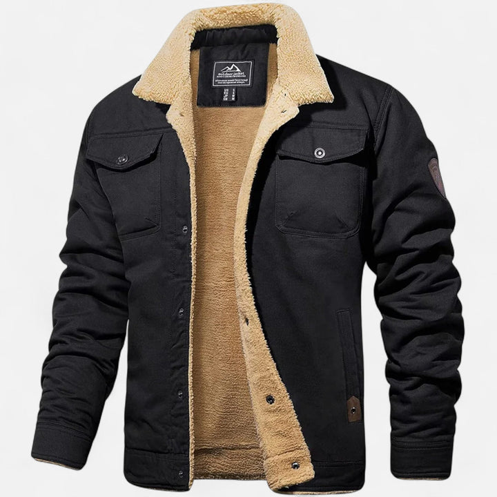 Men's classic aviator bomber jacket for winter. Warm men's outerwear, perfect for fall fashion.