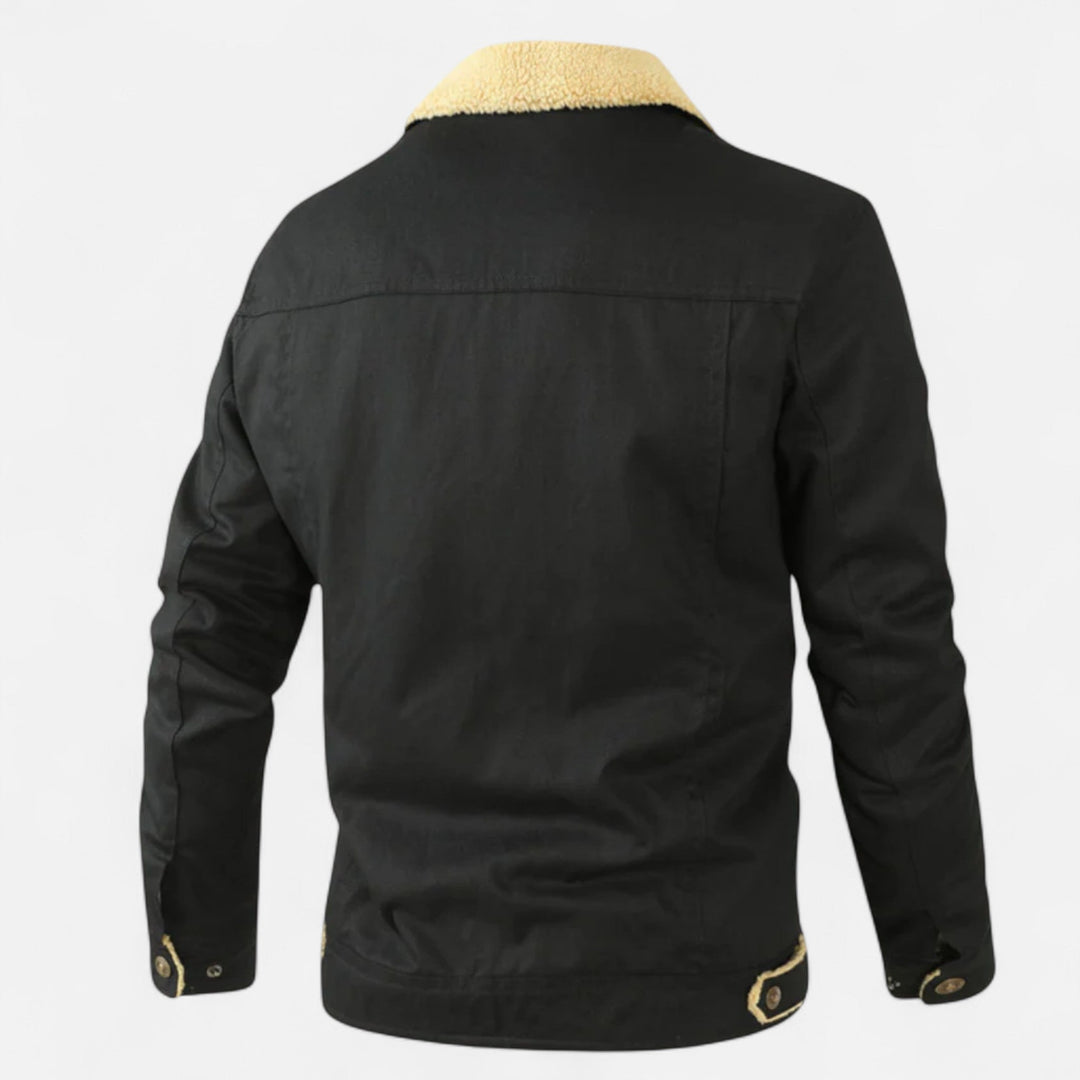 Stylish men's classic aviator bomber jacket. Modern fit winter outerwear for casual wear.
