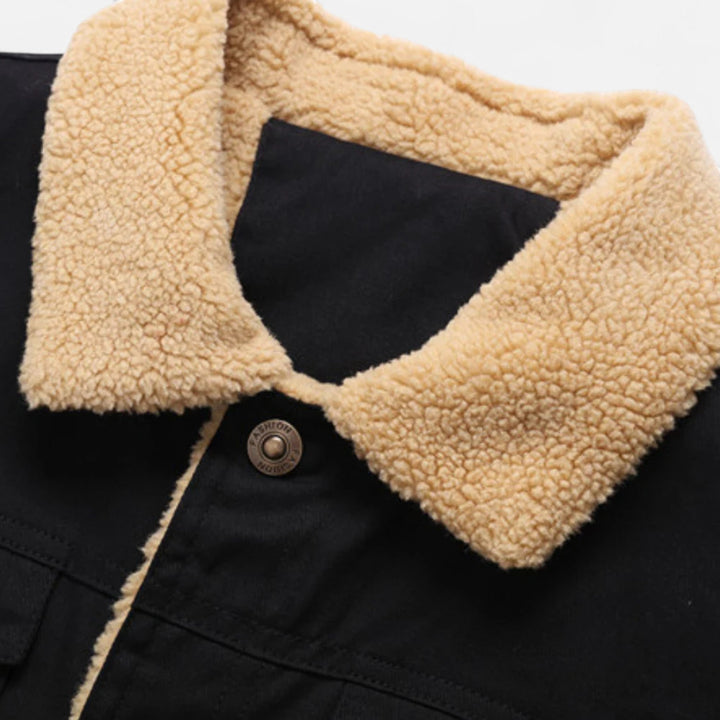 Warm men's aviator bomber jacket. Essential classic winter outerwear for cold weather fashion.