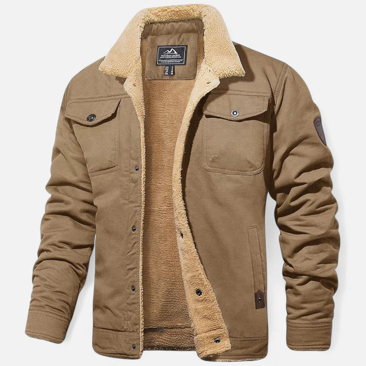 Men's winter aviator bomber jacket. Durable classic outerwear, ideal for fall & winter style.