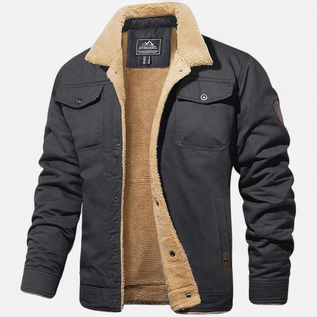 Classic men's aviator bomber jacket. Timeless winter outerwear for modern men's casual fashion.