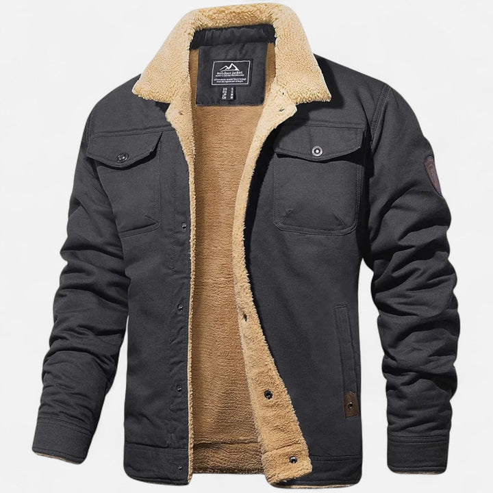Classic men's aviator bomber jacket. Timeless winter outerwear for modern men's casual fashion.