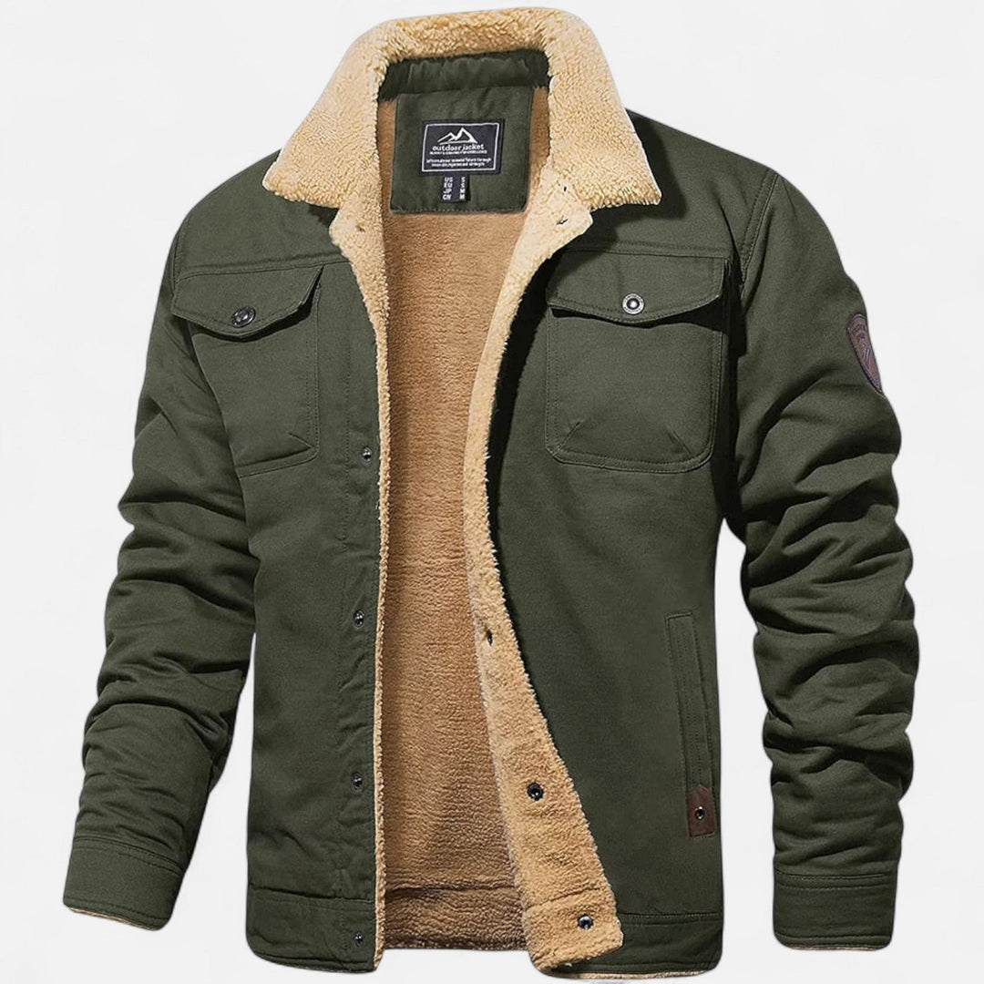Men's modern fit aviator bomber jacket. Warm, stylish winter outerwear for classic casual wear.