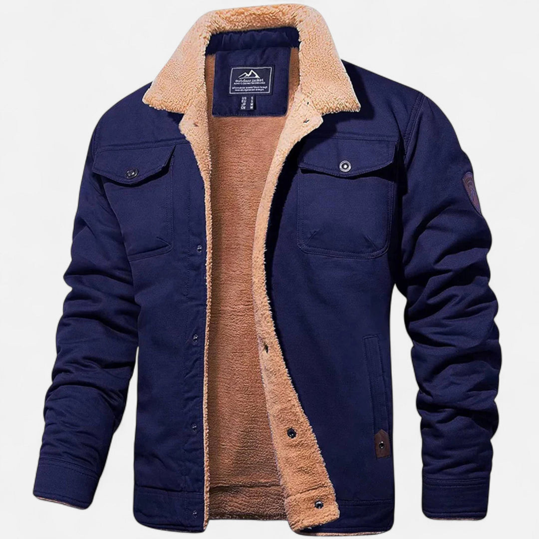 Heavy-duty men's bomber jacket. Classic aviator style winter outerwear for ultimate warmth & comfort.