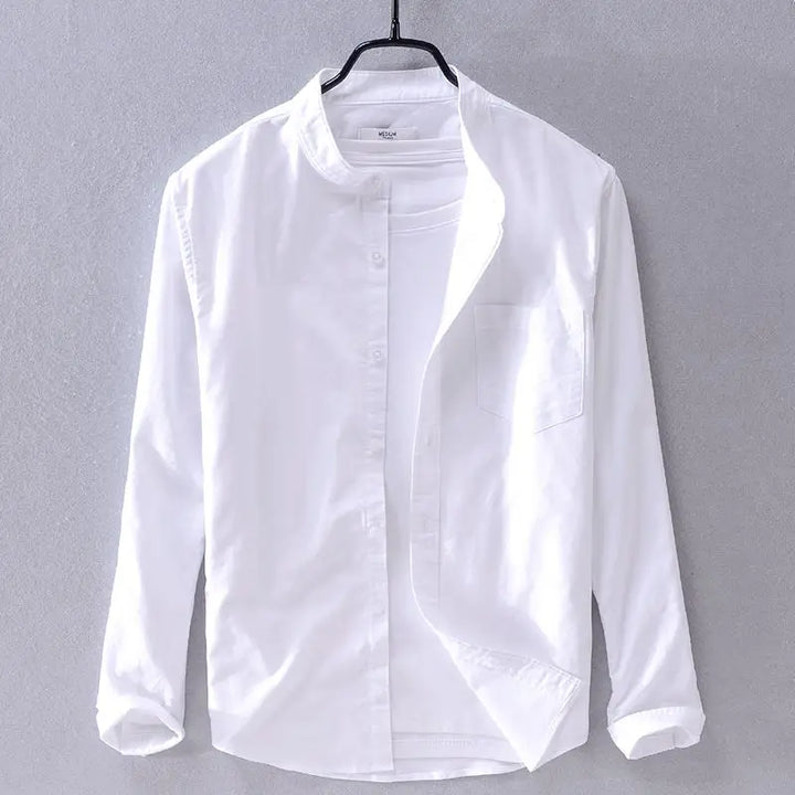 Men's classic band shirt, relaxed fit, short sleeve. Perfect for casual summer style.