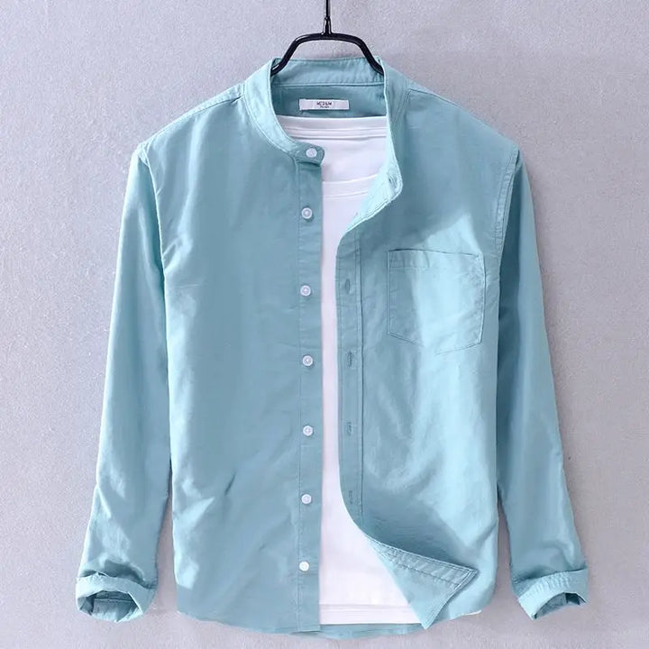 Classic men's relaxed fit band shirt. Comfortable short sleeve button-up for casual men's fashion.